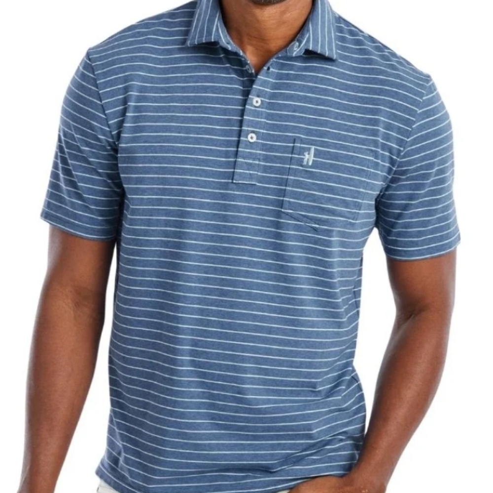 Johnnie-O Classic Blue Polo Shirt with Stripes